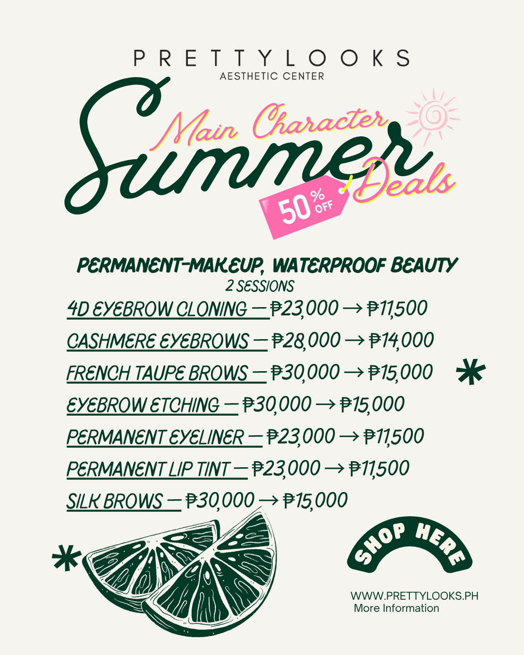 MAIN CHARACTER SUMMER DEALS (50% OFF)