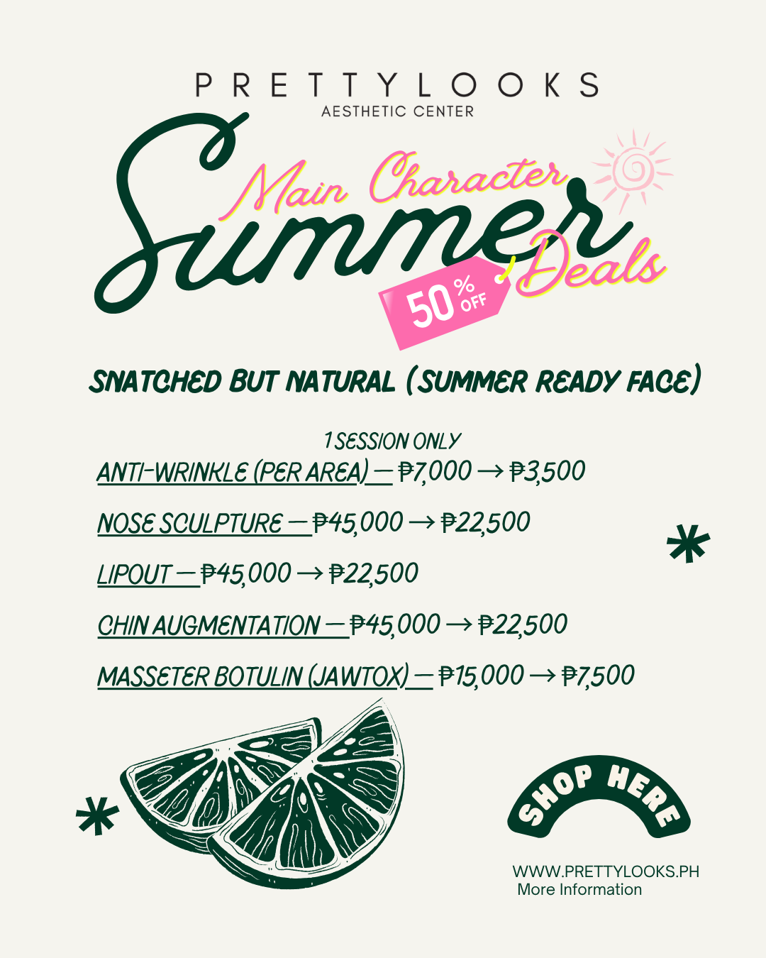 MAIN CHARACTER SUMMER DEALS (50% OFF)