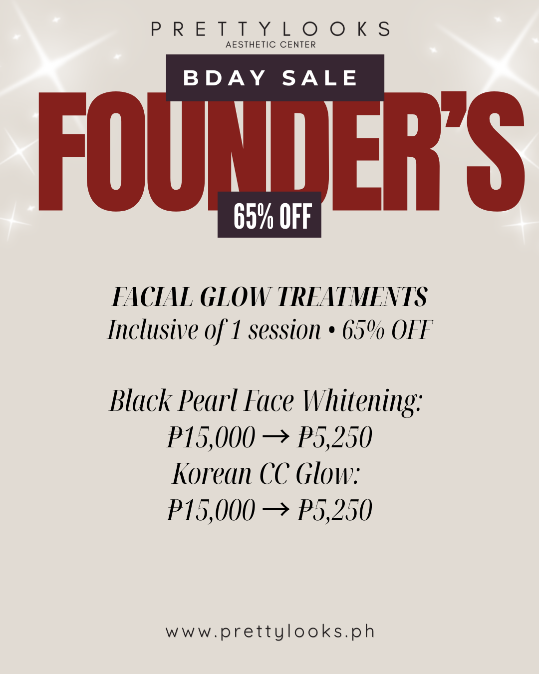 FOUNDER'S BIRTHDAY SALE 65% OFF